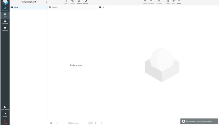 Roundcube inbox on Ubuntu 26.04
