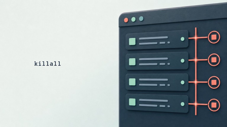Terminating processes by name with the killall command in a Linux terminal