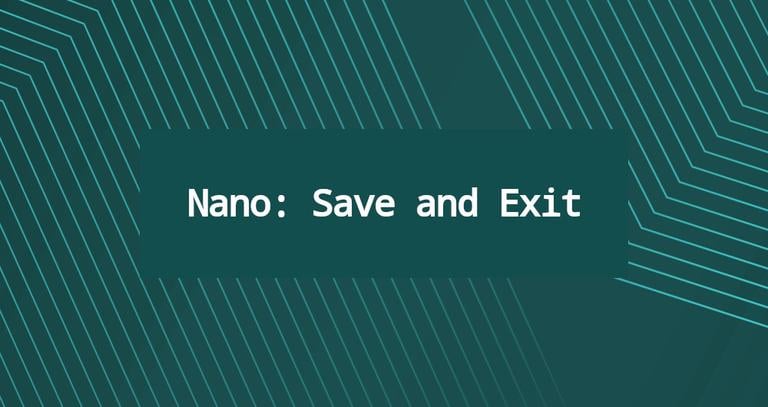 Nano: Save and Quit
