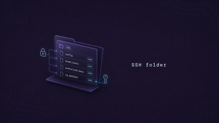 The contents and permissions of the ~/.ssh folder on Linux