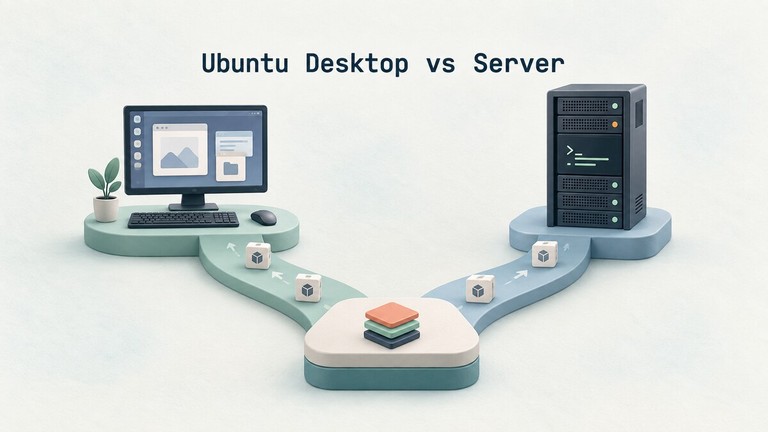 Shared Ubuntu base branching to a desktop workstation and headless server